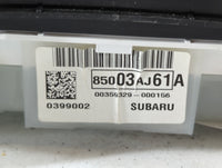 2012 Subaru Legacy Instrument Cluster Speedometer Gauges P/N:85003AJ61A Fits OEM Used Auto Parts - Oemusedautoparts1.com