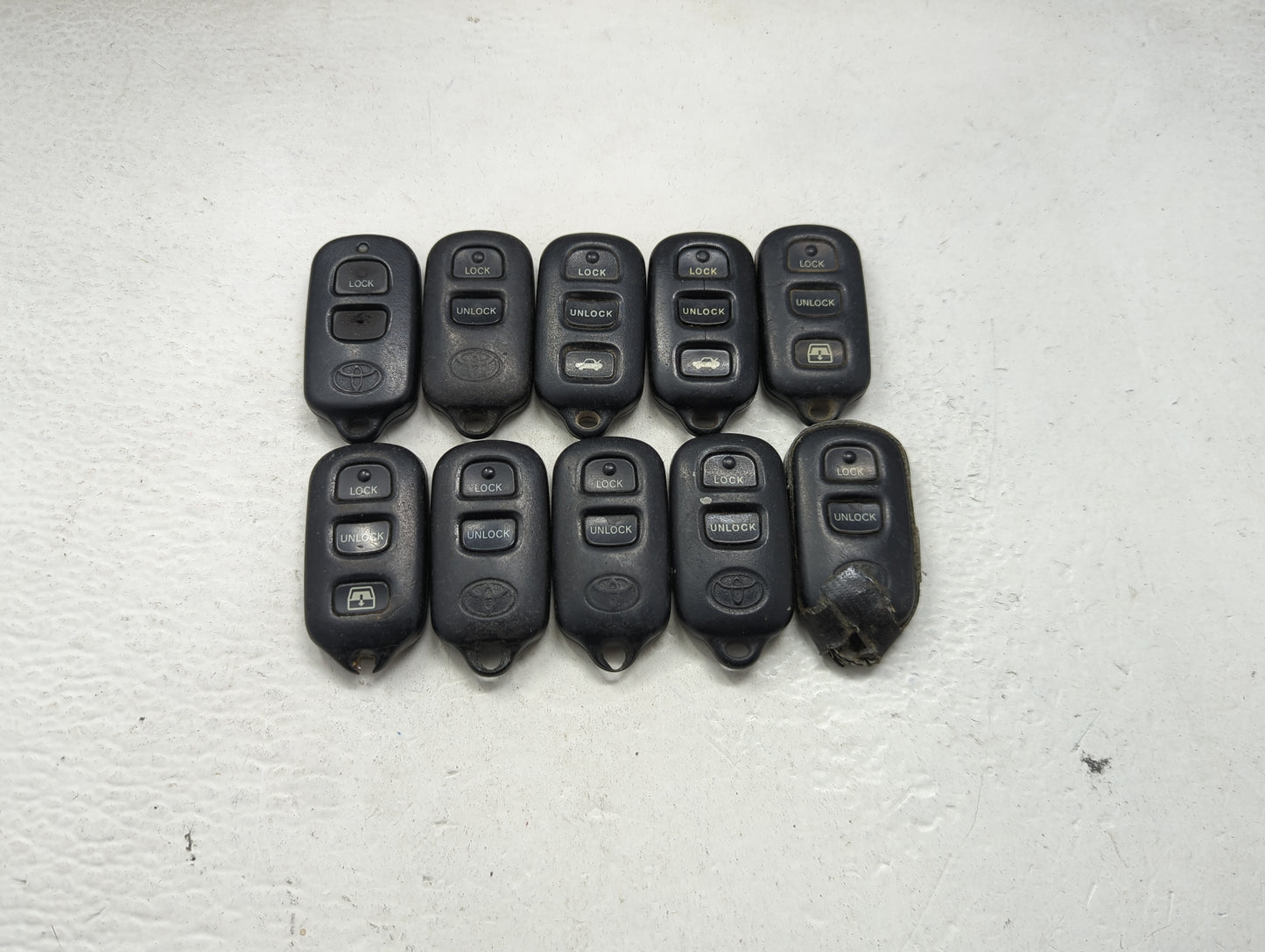 Lot of 10 Toyota Keyless Entry Remote Fob MIXED FCC IDS MIXED PART 1471444 - Oemusedautoparts1.com
