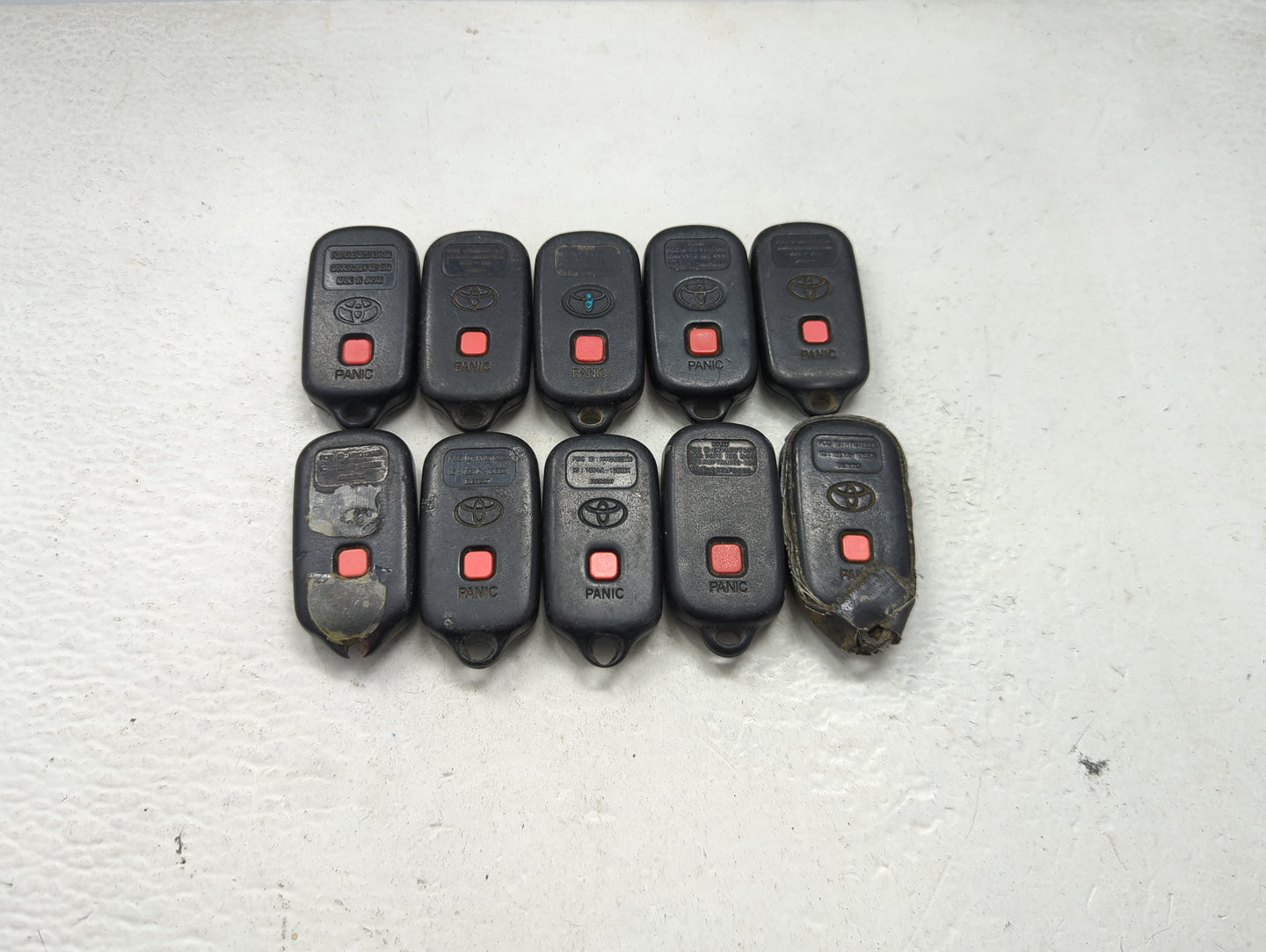 Lot of 10 Toyota Keyless Entry Remote Fob MIXED FCC IDS MIXED PART 1471444 - Oemusedautoparts1.com
