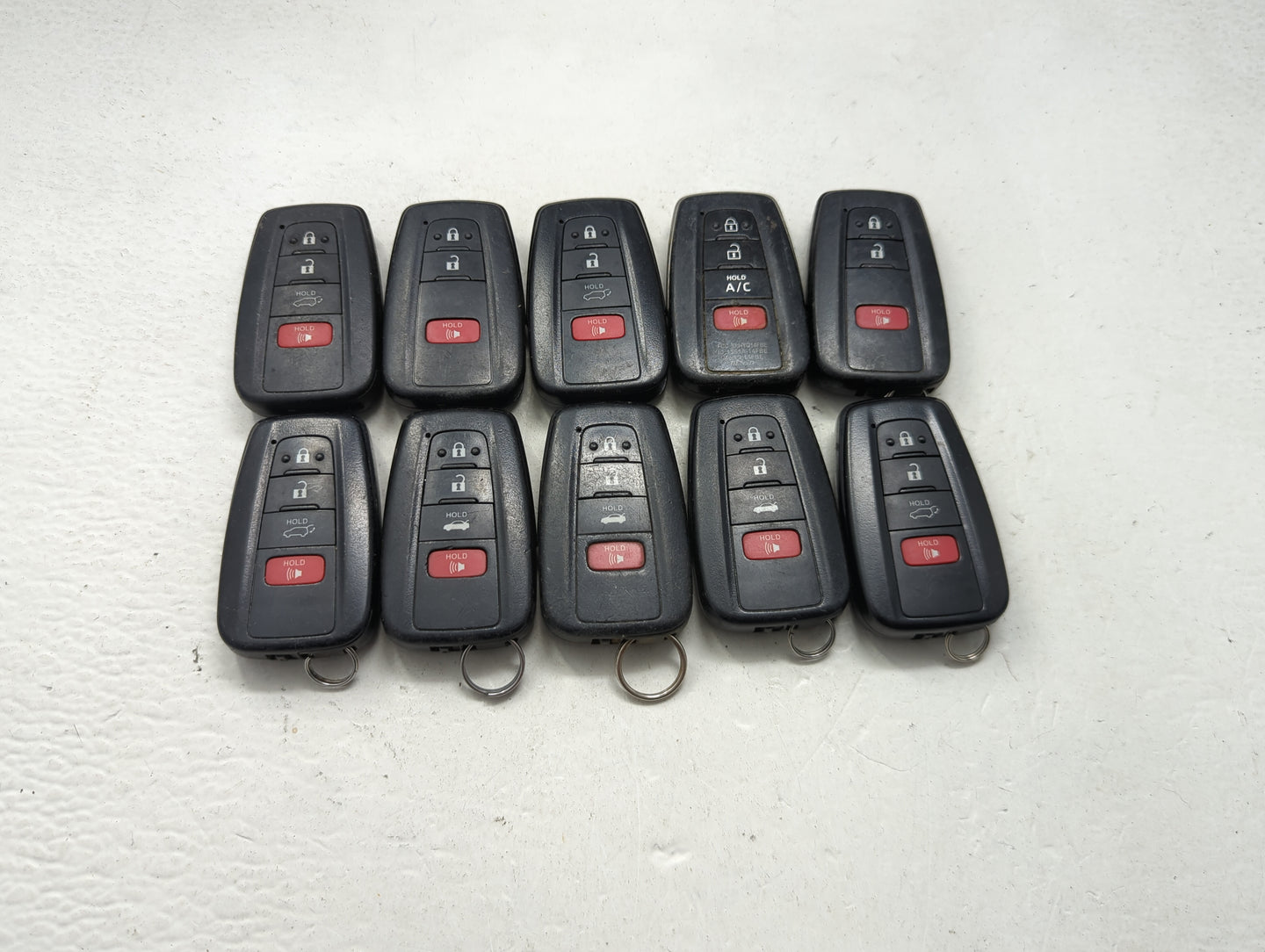 Lot of 10 Toyota Keyless Entry Remote Fob MIXED FCC IDS MIXED PART 1471601 - Oemusedautoparts1.com