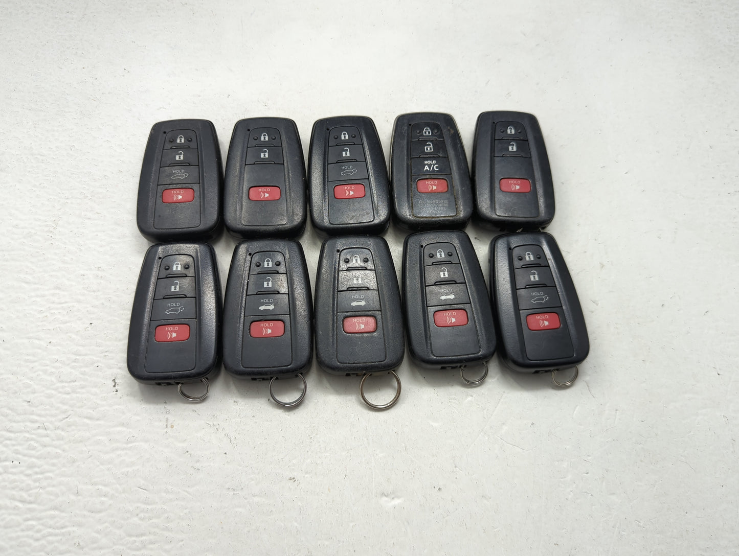 Lot of 10 Toyota Keyless Entry Remote Fob MIXED FCC IDS MIXED PART 1471601 - Oemusedautoparts1.com