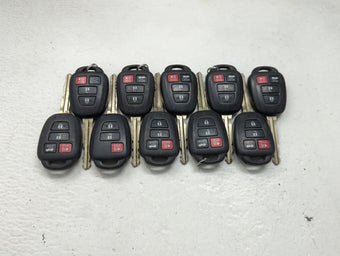 compare product Lot of 10 Toyota Keyless Entry Remote Fob MIXED FCC IDS 1473658