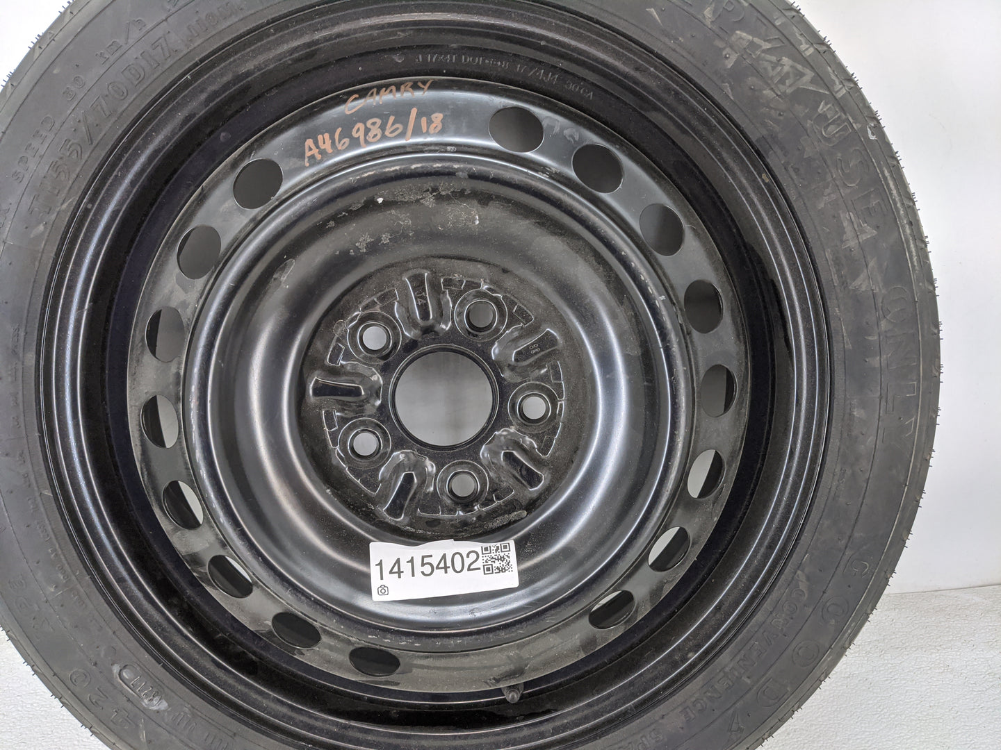 2018-2022 Toyota Camry Spare Donut Tire Wheel Rim Oem - Oemusedautoparts1.com