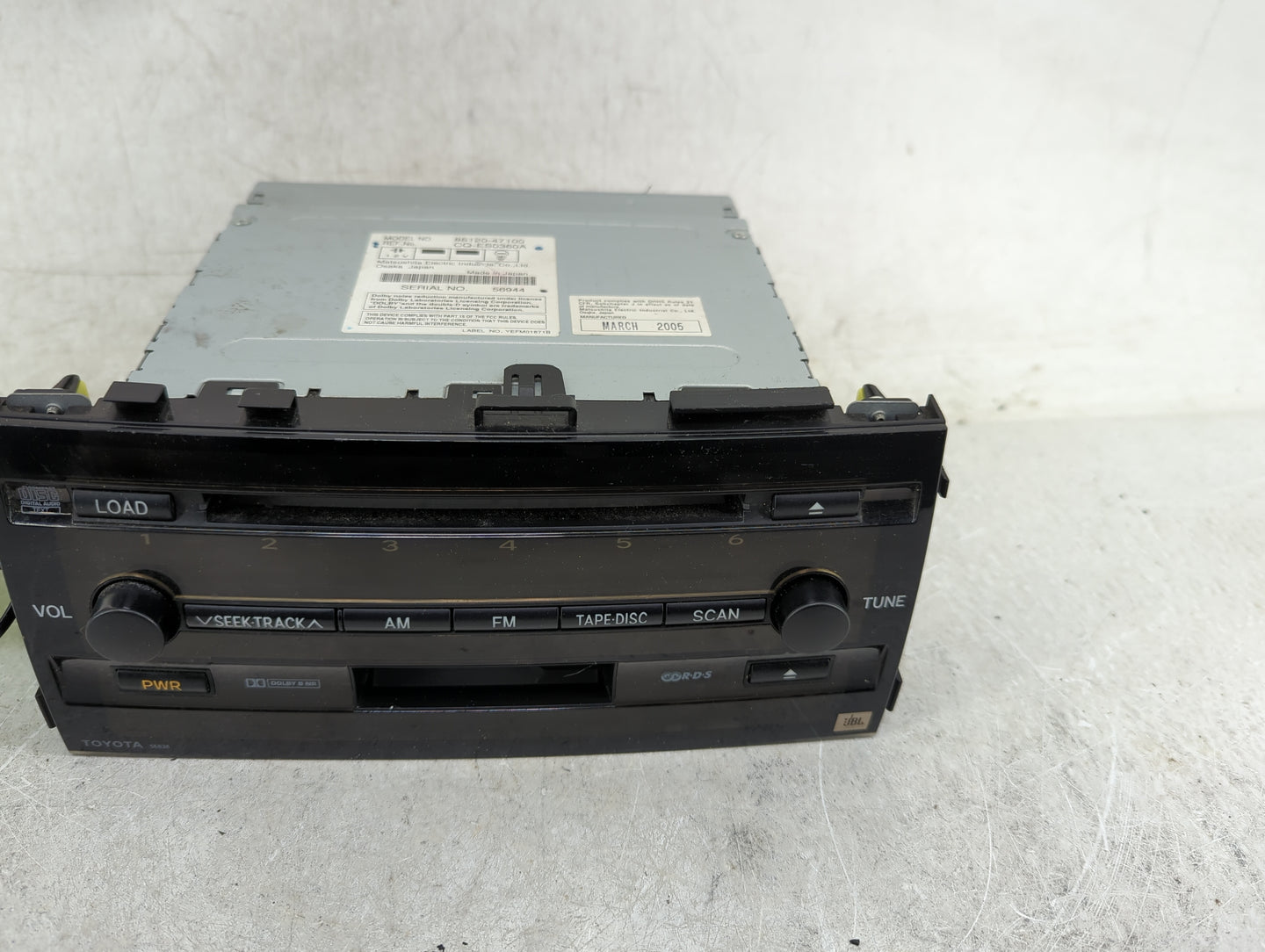 2004-2006 Toyota Prius Radio AM FM Cd Player Receiver Replacement Fits Fits 2004 2005 2006 OEM Used Auto Parts - Oemusedauto