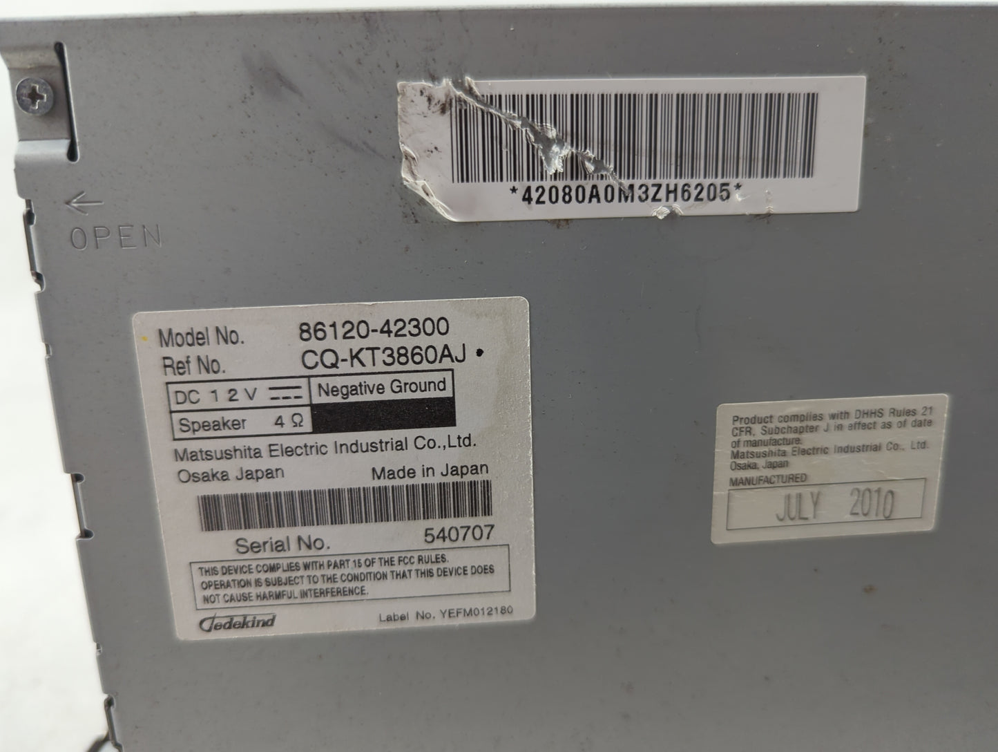 2010-2012 Toyota Rav4 Information Display Screen - Oemusedautoparts1.com