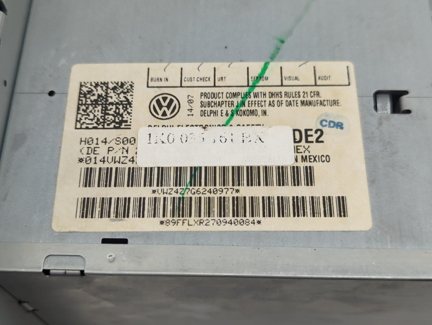 2006-2009 Volkswagen Rabbit Radio AM FM Cd Player Receiver Replacement Fits Fits 2006 2007 2008 2009 OEM Used Auto Parts - O
