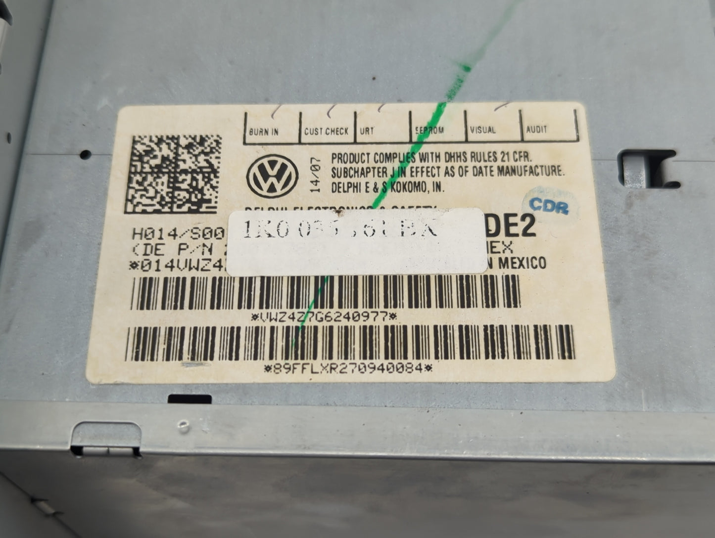2006-2009 Volkswagen Rabbit Radio AM FM Cd Player Receiver Replacement Fits Fits 2006 2007 2008 2009 OEM Used Auto Parts - O