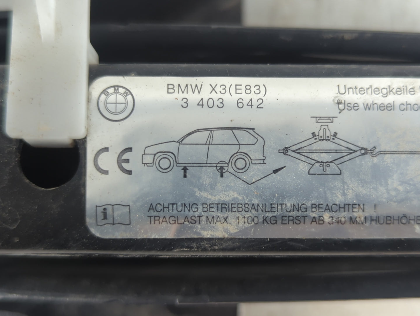 2008 Bmw X3 Spare Scissor Car Jack - Oemusedautoparts1.com