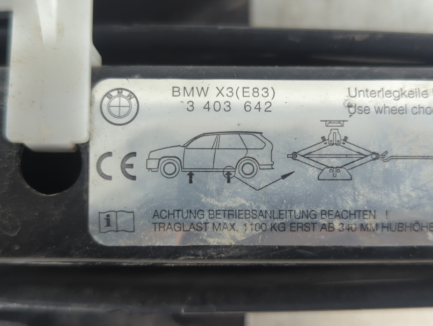 2008 Bmw X3 Spare Scissor Car Jack - Oemusedautoparts1.com