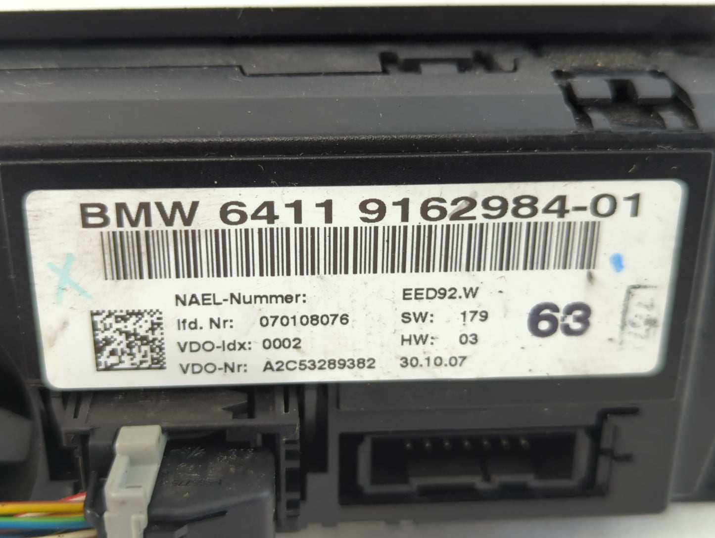 2007-2010 Bmw 335i Climate Control Module Temperature AC/Heater Replacement P/N:6411 9162984-01 Fits Fits 2007 2008 2009 2010 OEM Used Auto Parts - Oemusedautoparts1.com