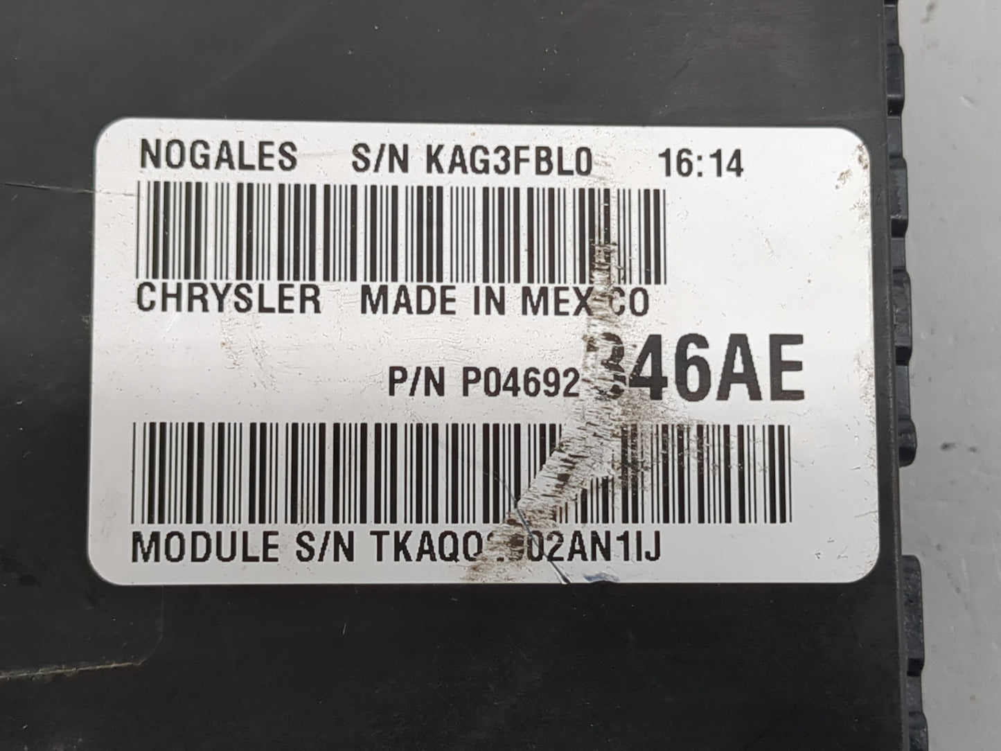 2013 Dodge Avenger Fusebox Fuse Box Relay Module Tipm P04692346ae