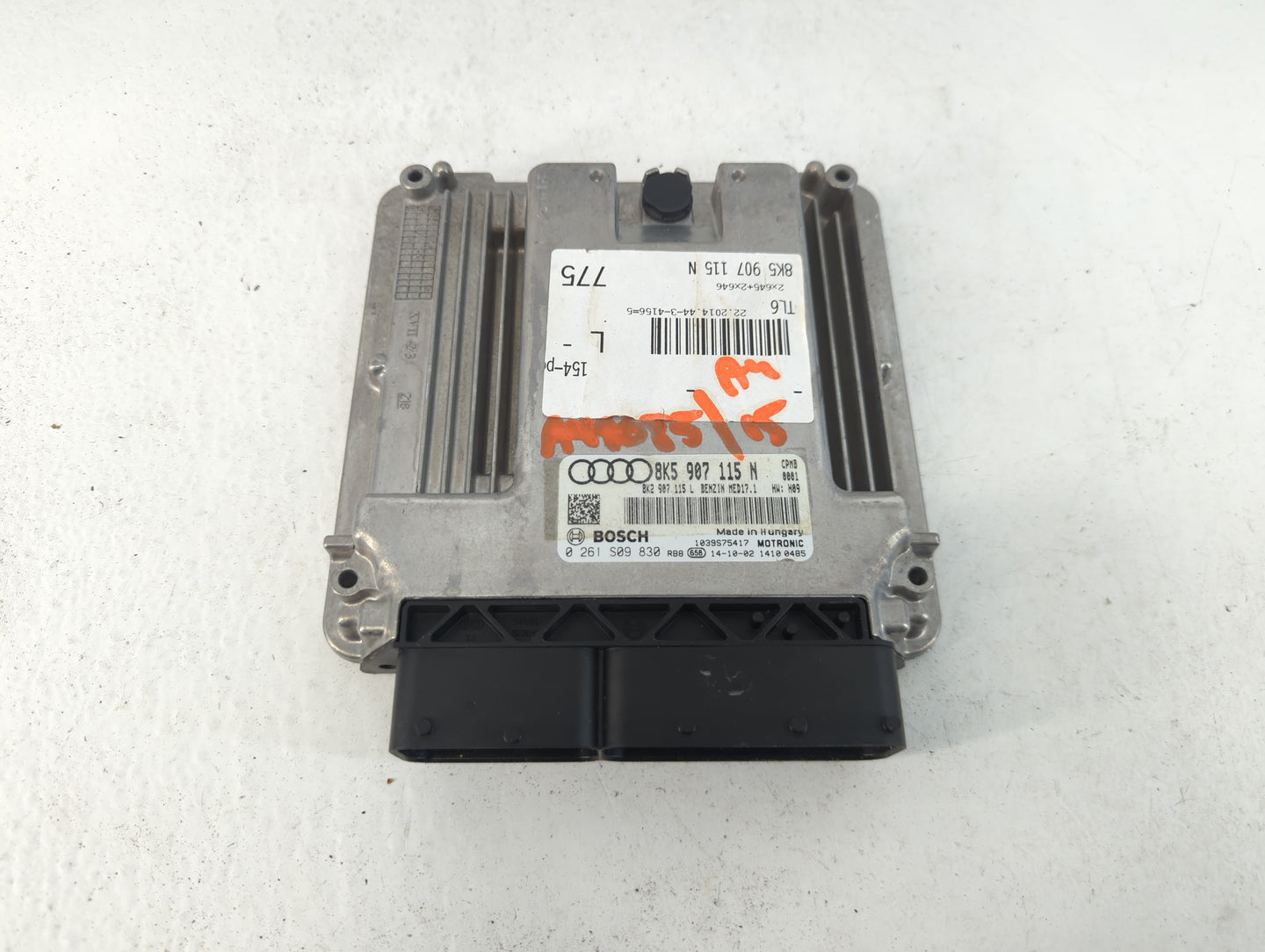 2013-2016 Audi A4 PCM Engine Control Computer ECU ECM PCU OEM P/N:0 261 S09 830 8K5 907 115 N Fits Fits 2013 2014 2015 2016 OEM Used Auto Parts - Oemusedautoparts1.com