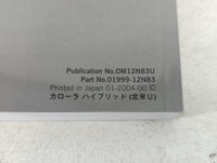 2021 Toyota Corolla Owners Manual Book Guide P/N:01999-12N83 OEM Used Auto Parts