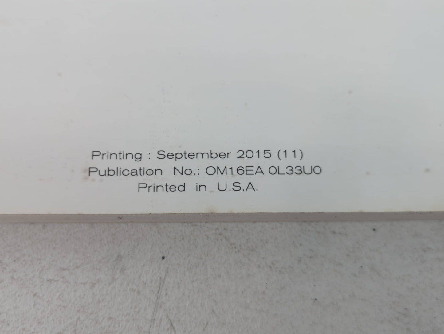 2016 Nissan Altima Owners Manual Book Guide P/N:OM16EA 0L33U0 OEM Used Auto Parts