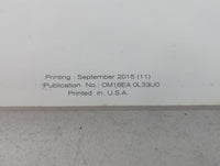 2016 Nissan Altima Owners Manual Book Guide P/N:OM16EA 0L33U0 OEM Used Auto Parts