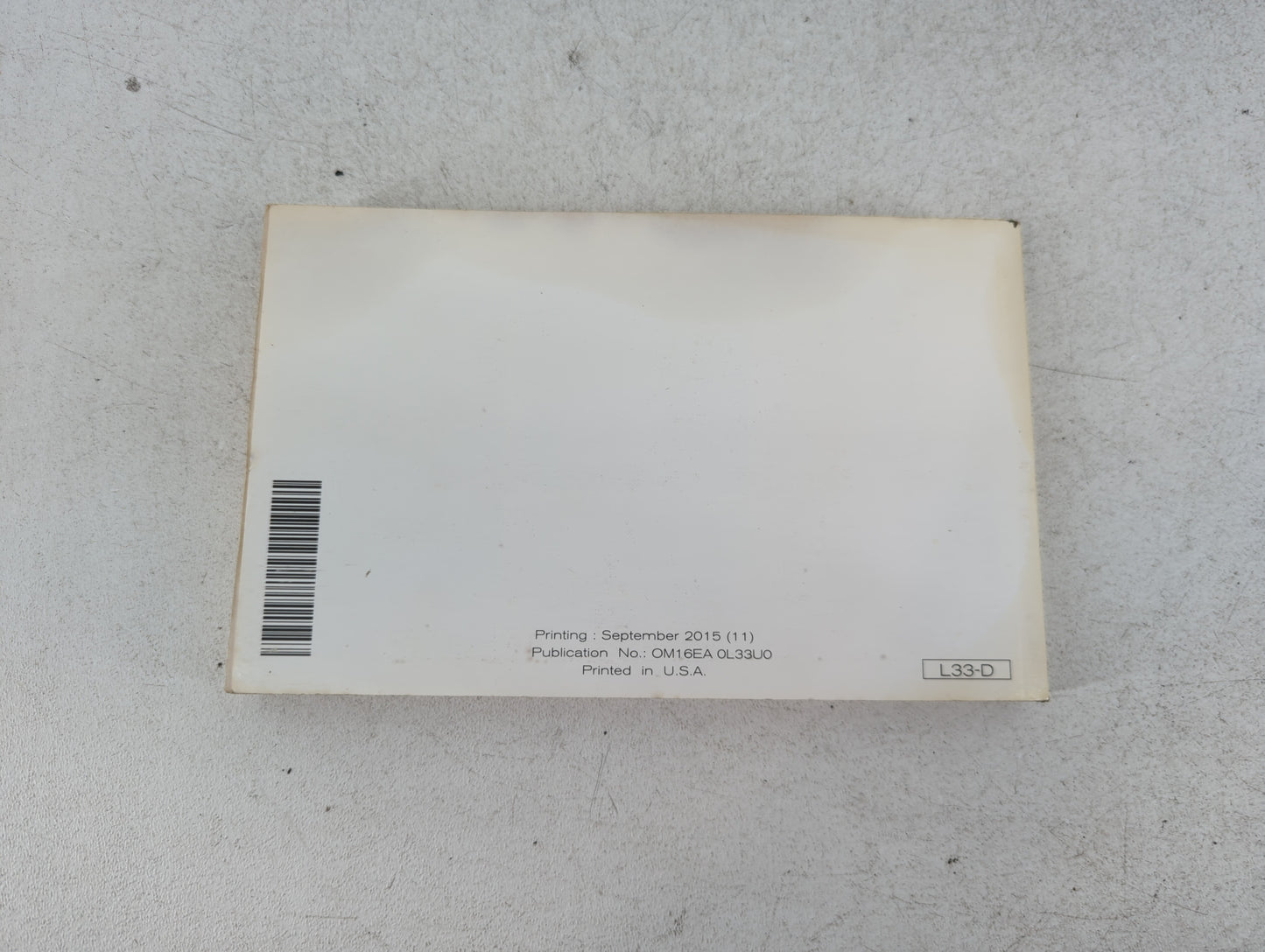 2016 Nissan Altima Owners Manual Book Guide P/N:OM16EA 0L33U0 OEM Used Auto Parts