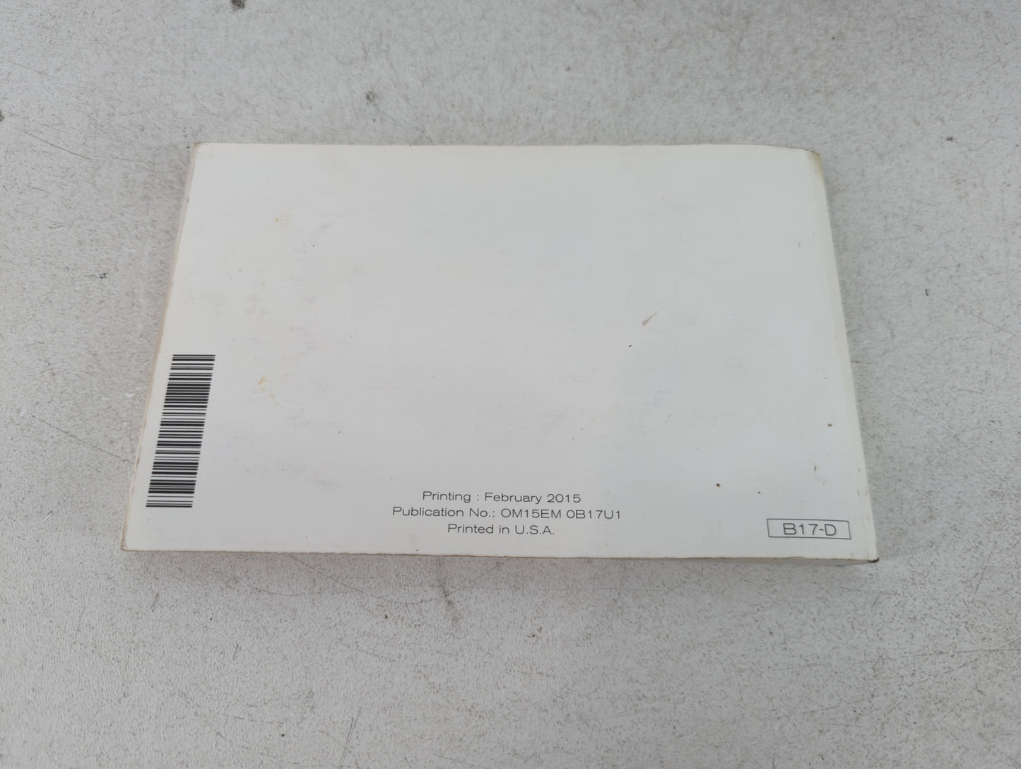 2015 Nissan Sentra Owners Manual Book Guide P/N:OM15EM 0B17U1 OEM Used Auto Parts