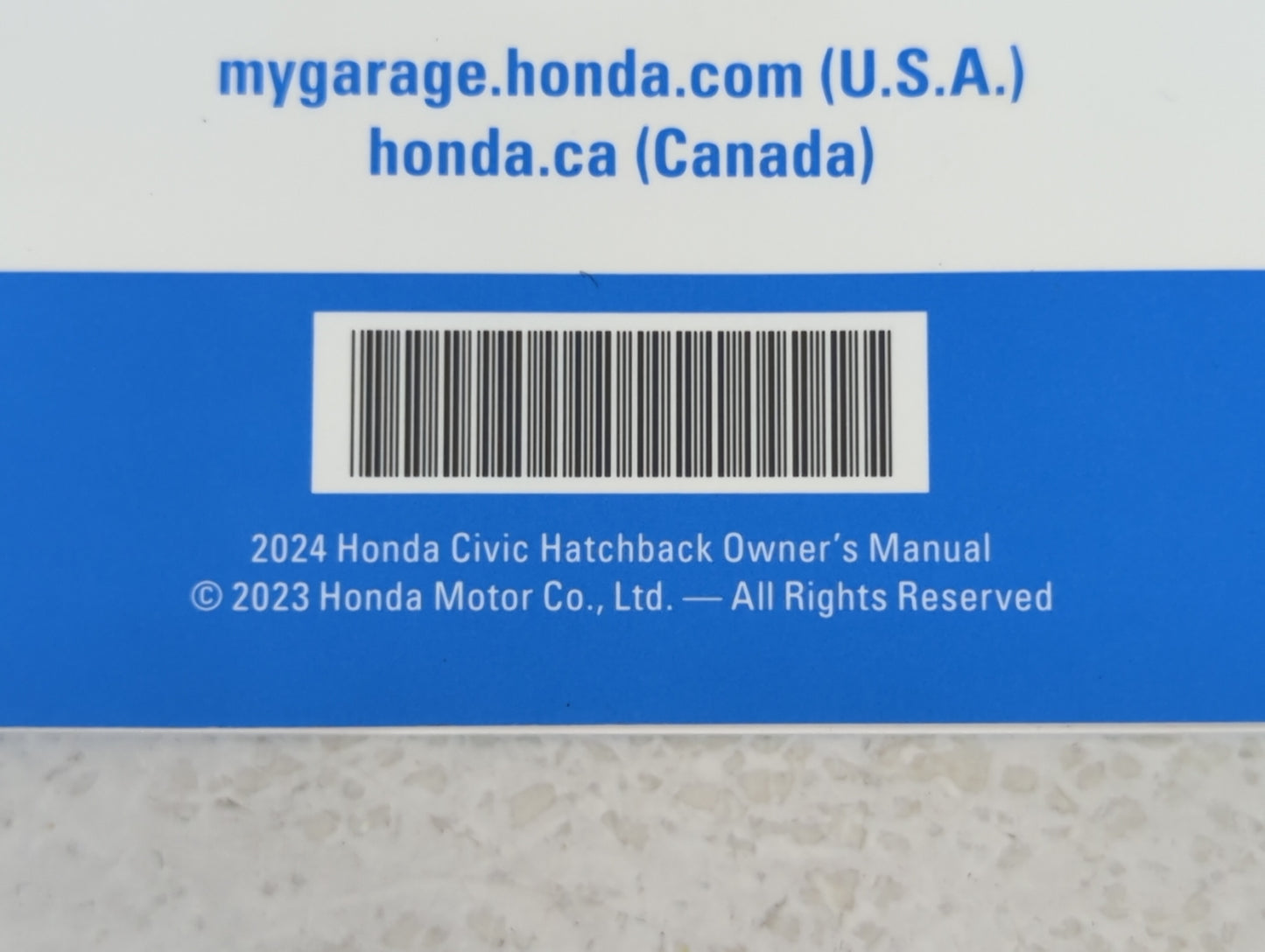 2024 Honda Civic Owners Manual Book Guide P/N:00X31-T40-6200 OEM Used Auto Parts