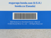 2024 Honda Civic Owners Manual Book Guide P/N:00X31-T40-6200 OEM Used Auto Parts