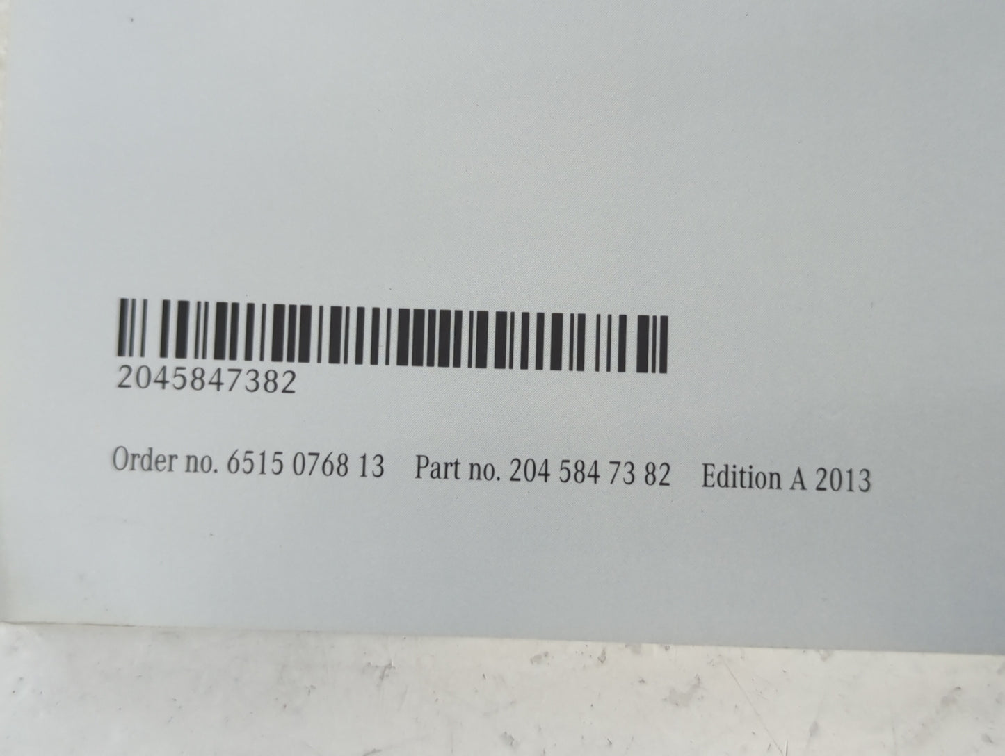 2013 Mercedes-Benz C300 Owners Manual Book Guide P/N:204 584 73 82 2045847382 OEM Used Auto Parts