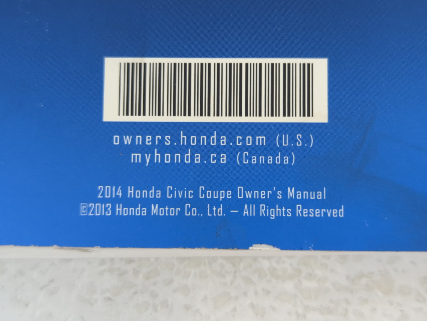 2014 Honda Civic Owners Manual Book Guide P/N:00X31-TS8-6200 31TS8620 OEM Used Auto Parts