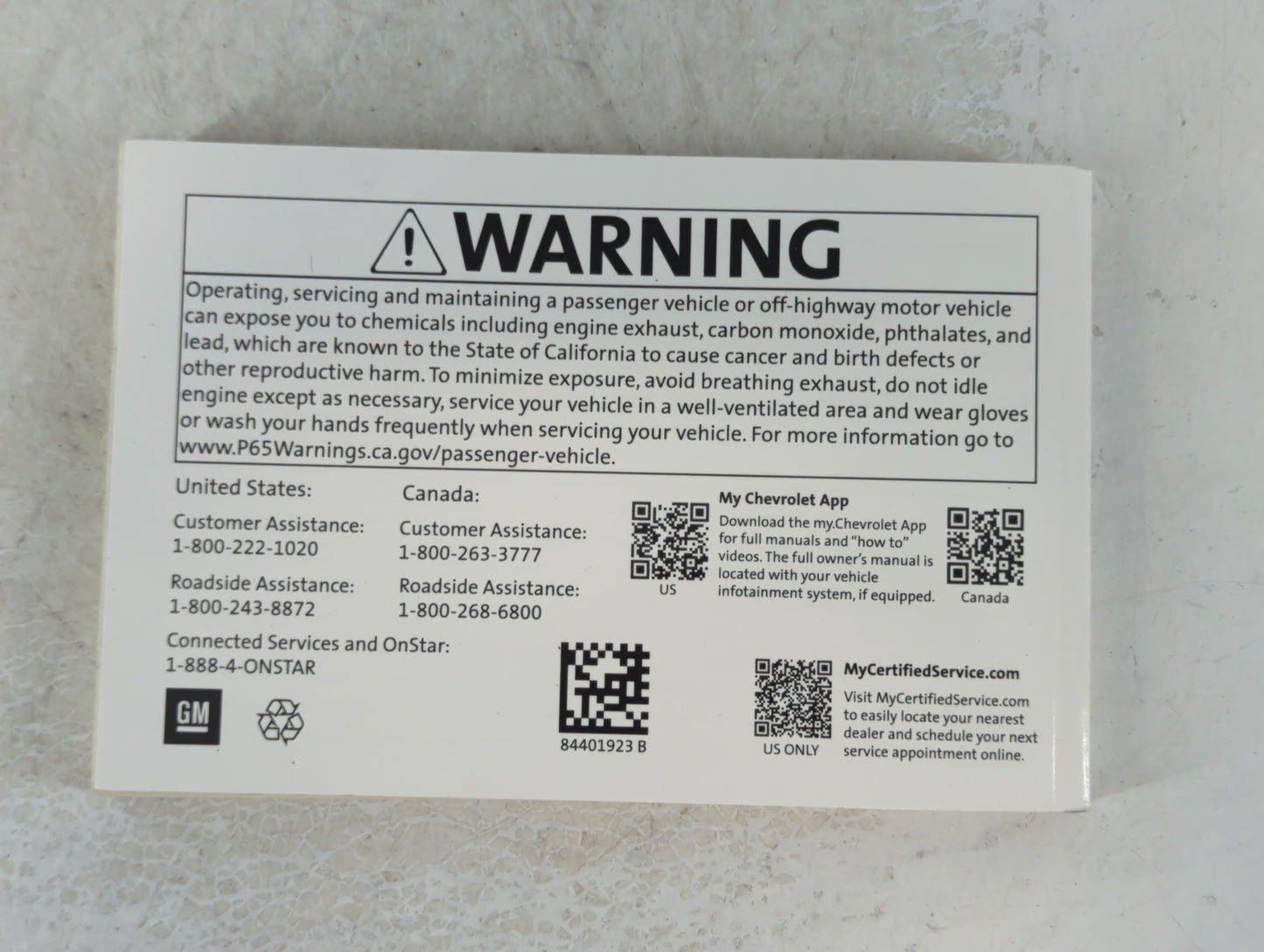 2021 Chevrolet Trailblazer Owners Manual Book Guide P/N:84401923 OEM Used Auto Parts