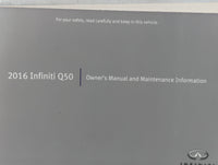 2016 Infiniti Q50 Owners Manual Book Guide P/N:0M16E0 0V37U1 OEM Used Auto Parts