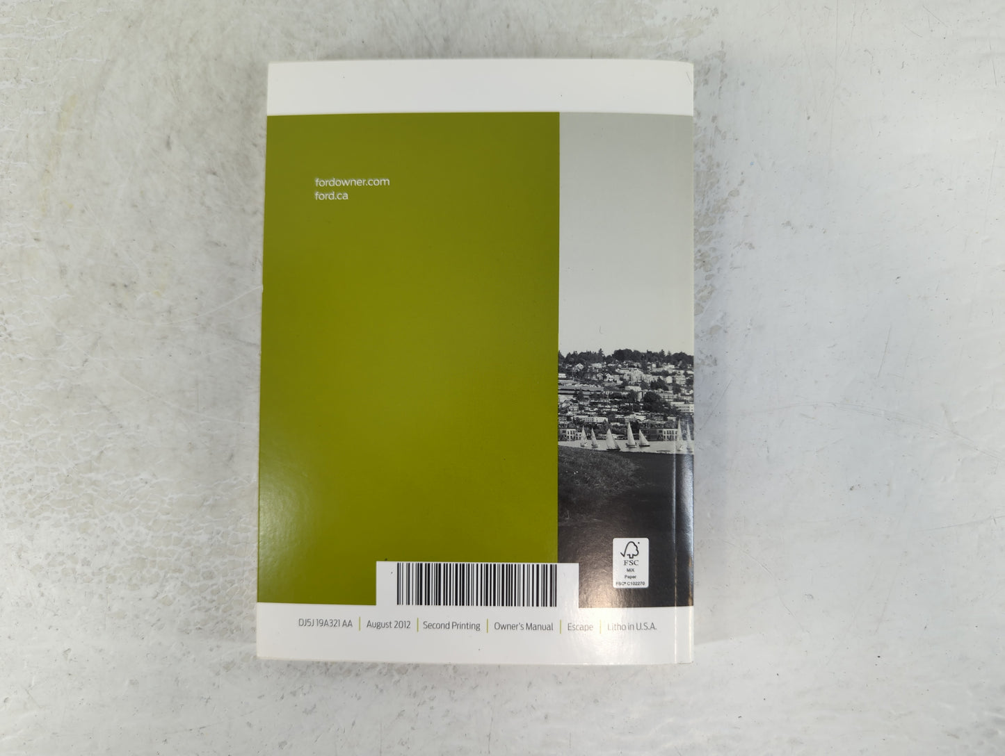 2013 Ford Escape Owners Manual Book Guide P/N:DJ5J 19A321 AA OEM Used Auto Parts