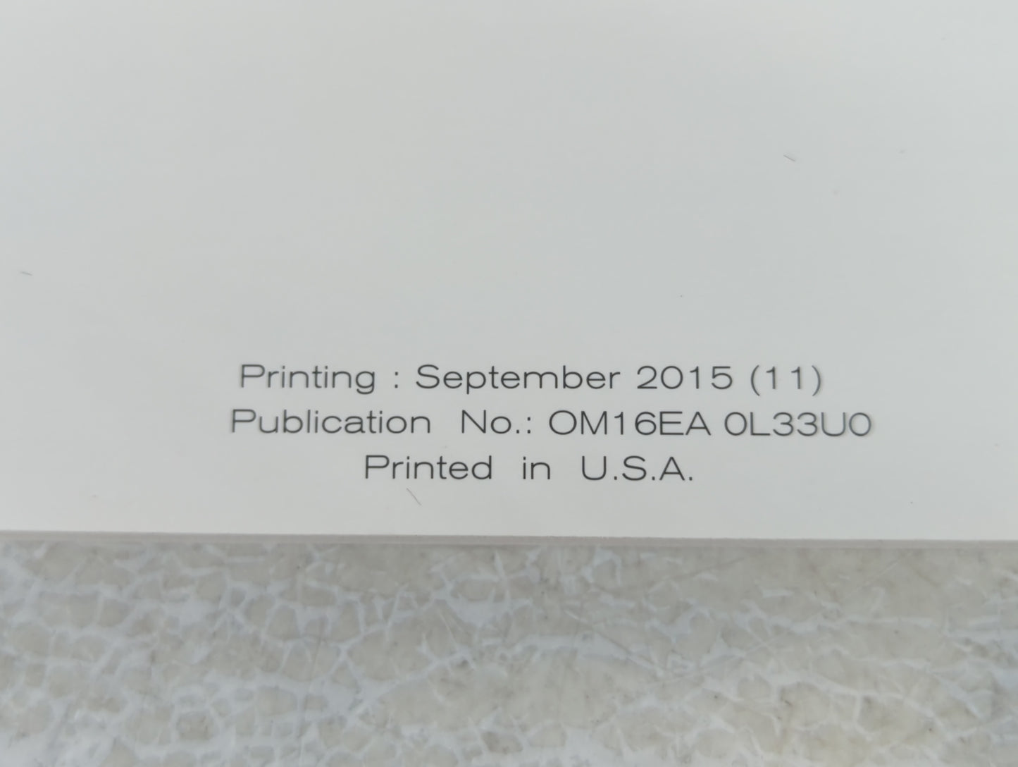 2016 Nissan Altima Owners Manual Book Guide P/N:OM16EA 0L33U0 OEM Used Auto Parts