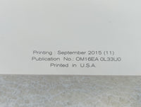 2016 Nissan Altima Owners Manual Book Guide P/N:OM16EA 0L33U0 OEM Used Auto Parts