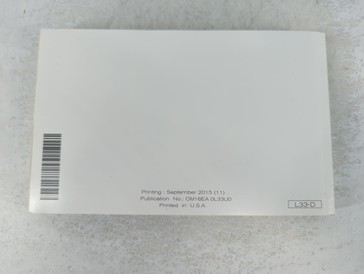 2016 Nissan Altima Owners Manual Book Guide P/N:OM16EA 0L33U0 OEM Used Auto Parts