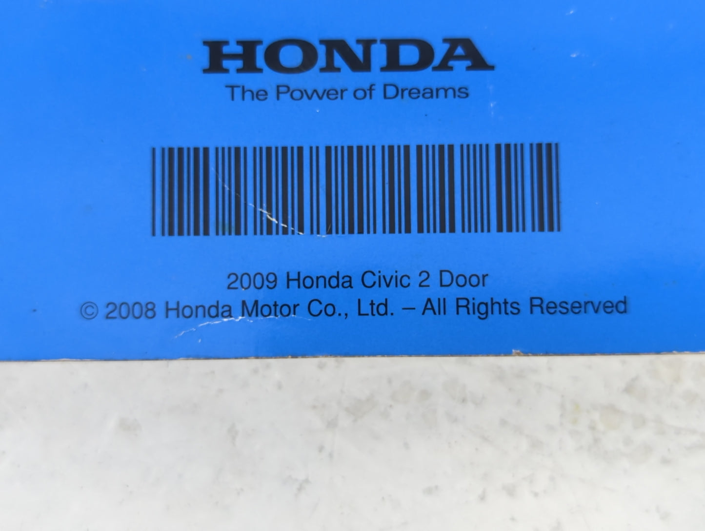 2009 Honda Civic Owners Manual Book Guide P/N:31SVA630 00X31-SVA-6301 OEM Used Auto Parts