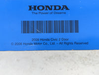 2009 Honda Civic Owners Manual Book Guide P/N:31SVA630 00X31-SVA-6301 OEM Used Auto Parts