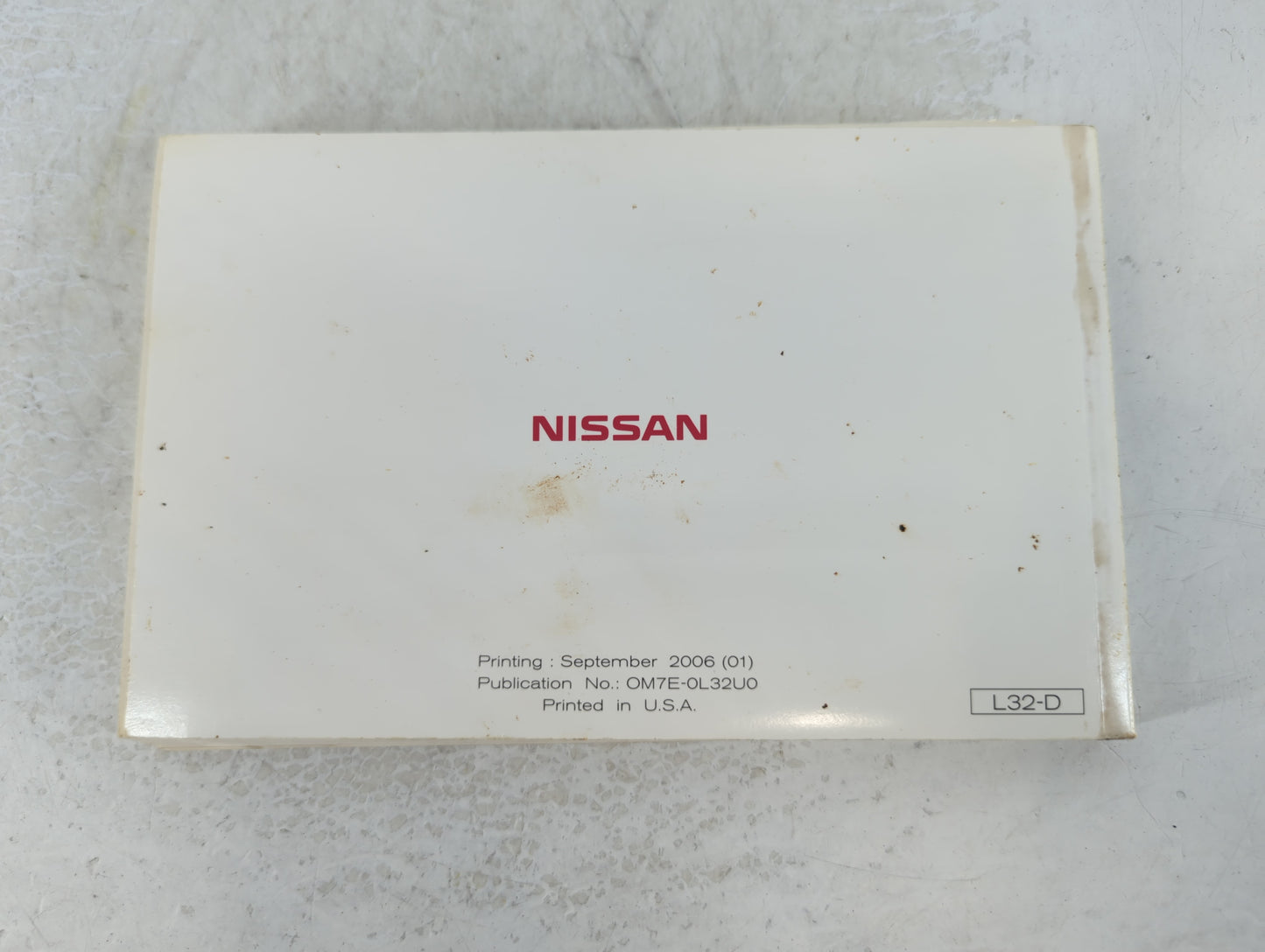 2007 Nissan Altima Owners Manual Book Guide P/N:OM7E-0L32U0 OEM Used Auto Parts