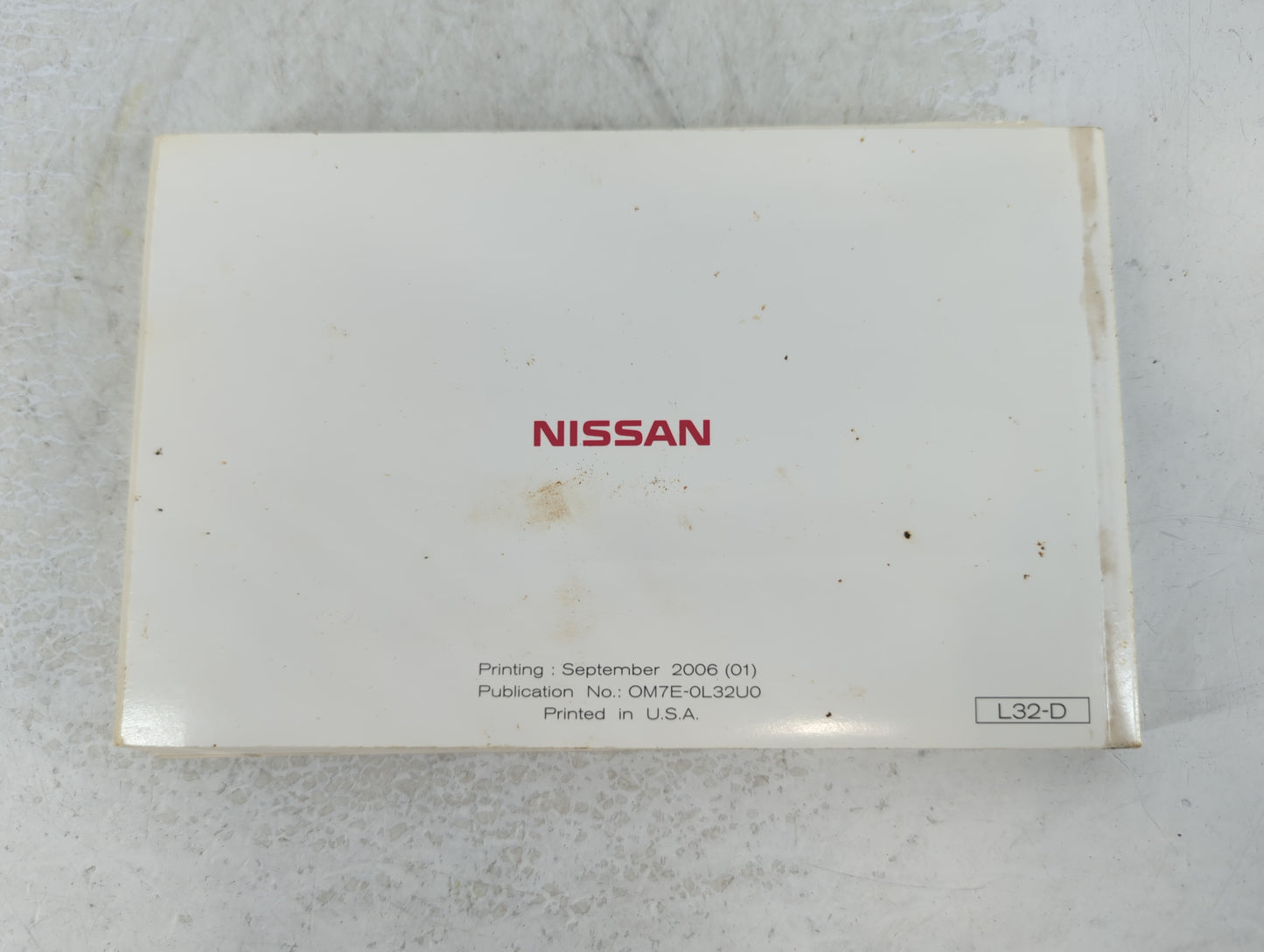 2007 Nissan Altima Owners Manual Book Guide P/N:OM7E-0L32U0 OEM Used Auto Parts