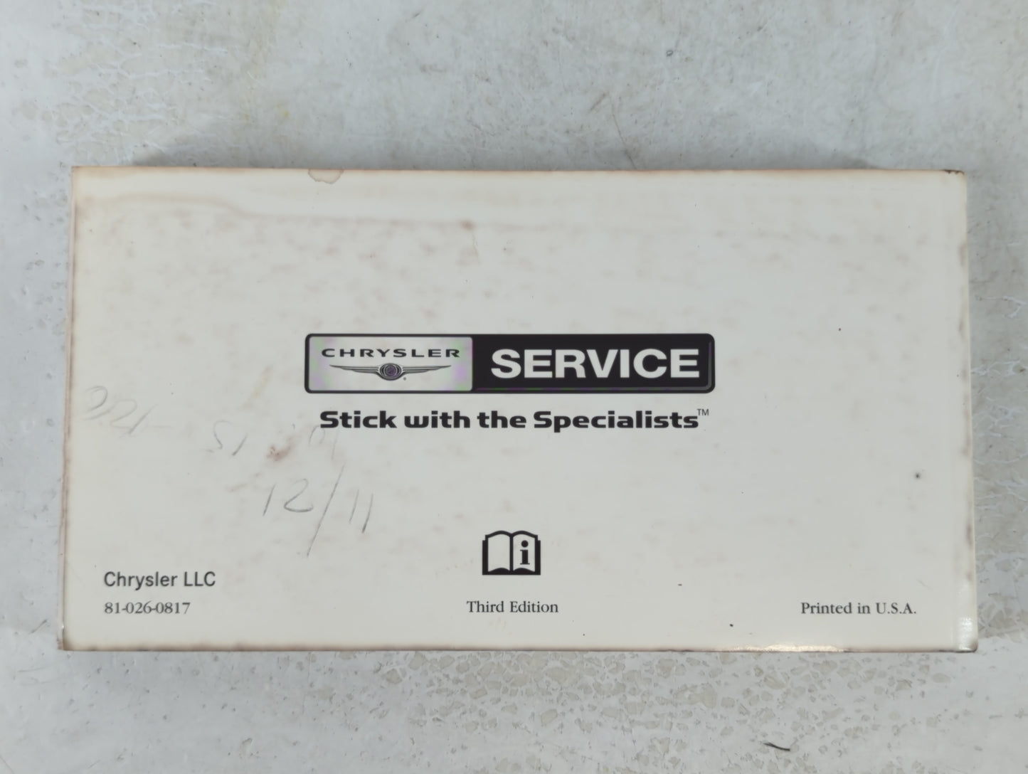 2008 Chrysler Town & Country Owners Manual Book Guide P/N:81-026-0817 OEM Used Auto Parts