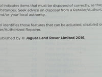 2016 Jaguar F-Pace Owners Manual Book Guide OEM Used Auto Parts