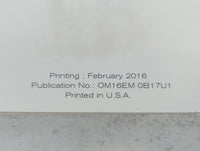 2016 Nissan Sentra Owners Manual Book Guide P/N:OM16EM 0B17U1 OEM Used Auto Parts