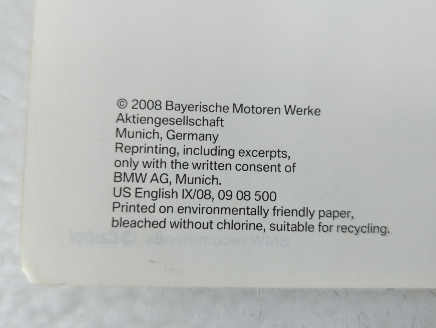 2008 Bmw X5 Owners Manual Book Guide OEM Used Auto Parts