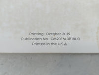 2020 Nissan Sentra Owners Manual Book Guide P/N:OM20EM 0B18U0 OEM Used Auto Parts