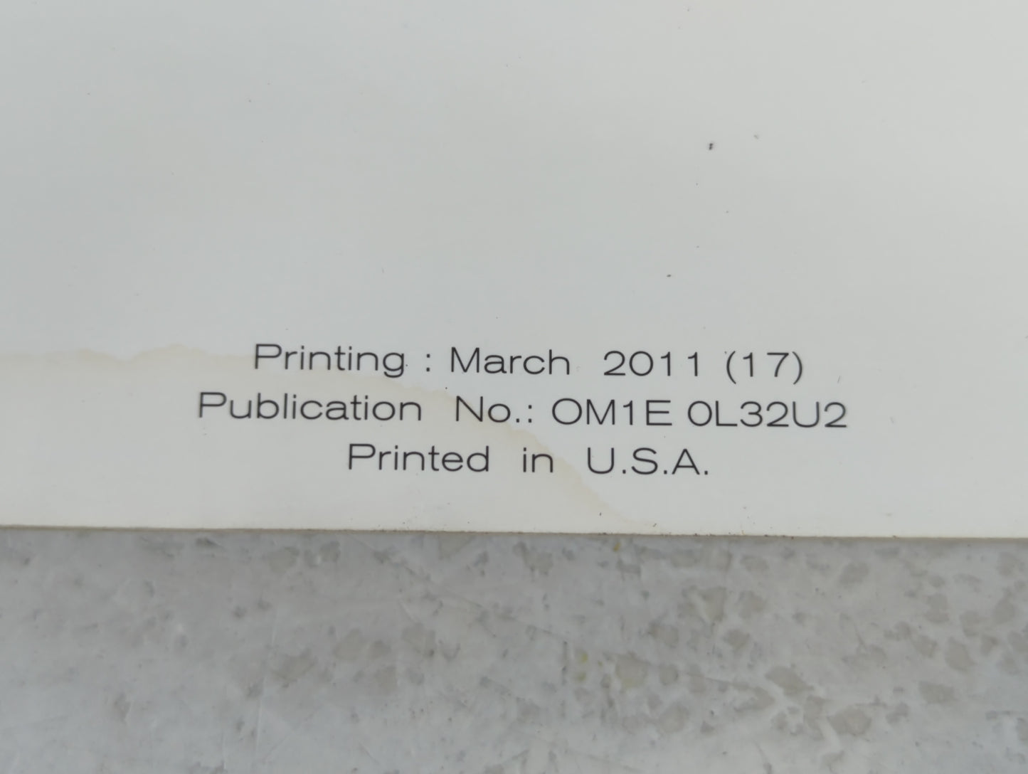 2011 Nissan Altima Owners Manual Book Guide P/N:OM1E 0L32U2 OEM Used Auto Parts