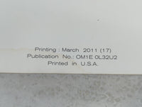 2011 Nissan Altima Owners Manual Book Guide P/N:OM1E 0L32U2 OEM Used Auto Parts