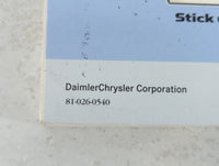 2005 Chrysler Pt Cruiser Owners Manual Book Guide P/N:81-026-0540 OEM Used Auto Parts