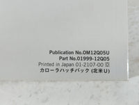 2022 Toyota Corolla Owners Manual Book Guide P/N:01999-12Q05 OEM Used Auto Parts