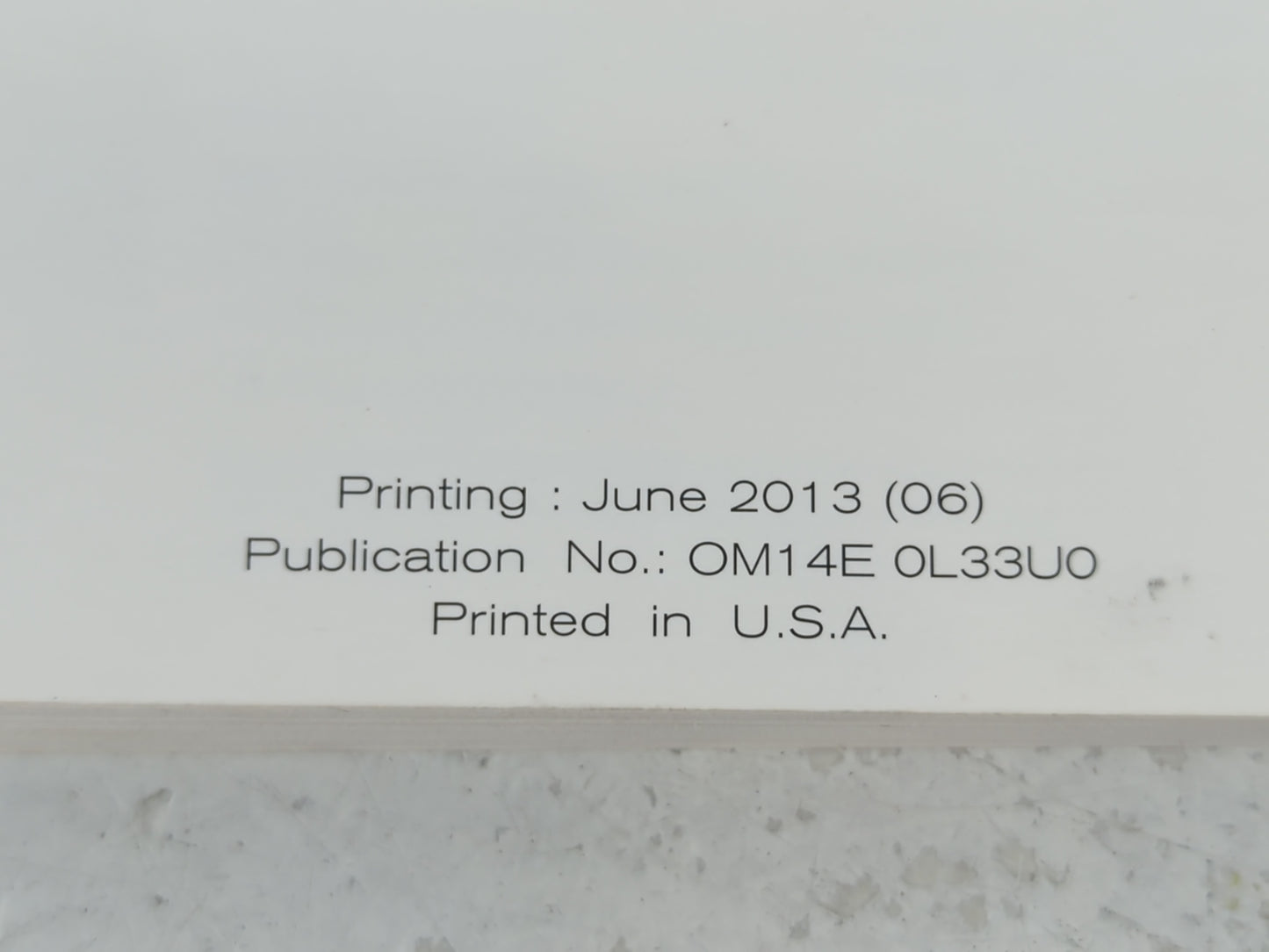 2014 Nissan Altima Owners Manual Book Guide P/N:OM14E 0L33U0 OEM Used Auto Parts