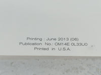 2014 Nissan Altima Owners Manual Book Guide P/N:OM14E 0L33U0 OEM Used Auto Parts