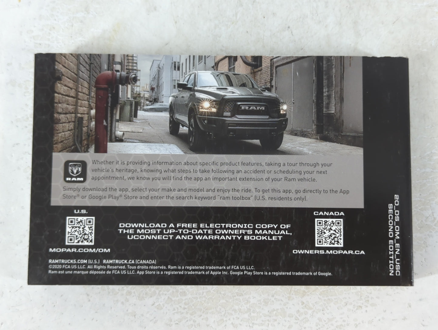 2020 Dodge Ram 1500 Owners Manual Book Guide OEM Used Auto Parts