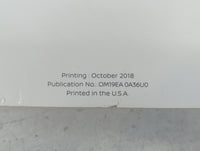 2019 Nissan Maxima Owners Manual Book Guide P/N:OM19EA 0A36U0 OEM Used Auto Parts