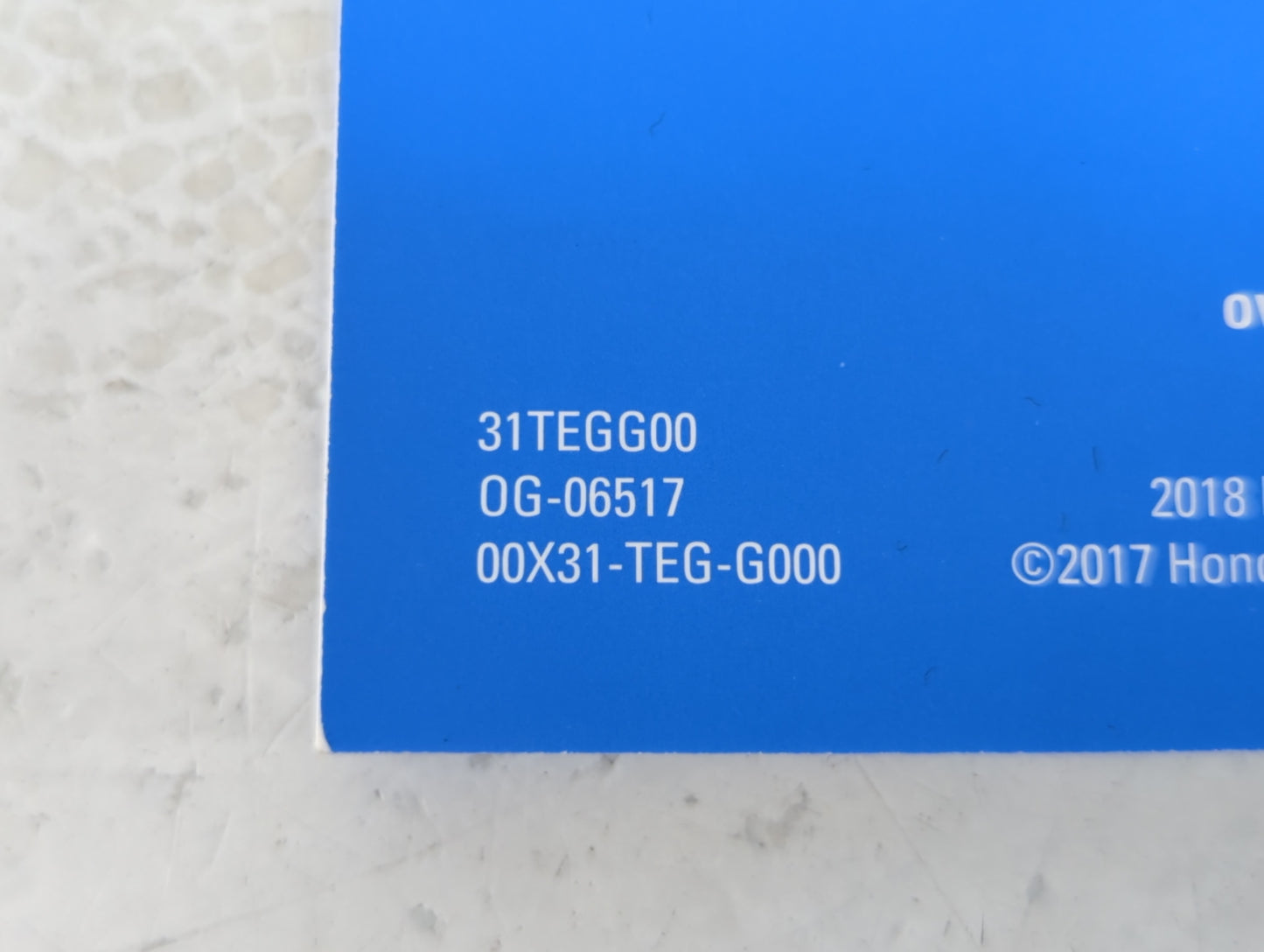 2018 Honda Civic Owners Manual Book Guide P/N:00X31-TEG-G000 OEM Used Auto Parts