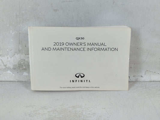 2019 Infiniti Qx50 Owners Manual Book Guide P/N:OM19E0 0J55U1 OEM Used Auto Parts
